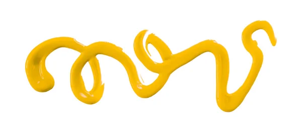 黄色の水彩ドロップジグザグ白の背景に隔離 — ストック写真