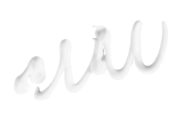 Witte Waterverf Druppels Zigzag Geïsoleerd Witte Achtergrond — Stockfoto