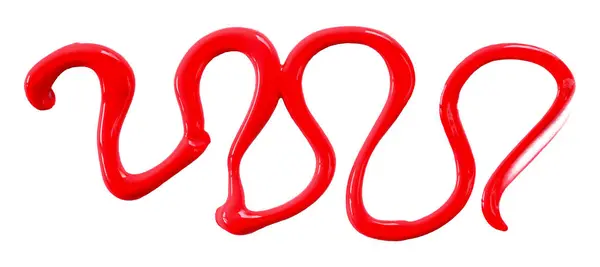 Червона Акварельна Крапля Зигзагу Ізольована Білому Тлі — стокове фото