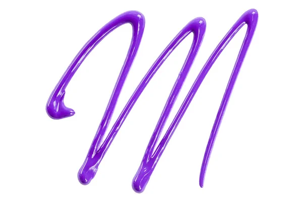 紫色水色下降锯齿状孤立在白色背景 — 图库照片