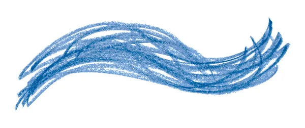 白い背景に隔離された青い鉛筆のストローク — ストック写真