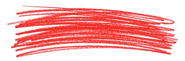 Piros Ceruza Stroke Izolált Fehér Alapon — Stock Fotó