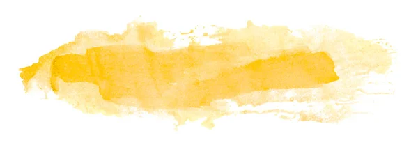 Sarı Suluboya Arka Plan Sanatsal Boyası Beyaz Arkaplanda Izole — Stok fotoğraf