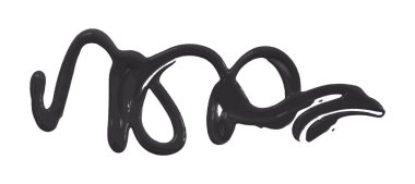 Suluboya siyah gri damla zigzag beyaz arkaplanda izole edildi.