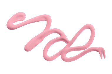 Pembe suluboya damla zigzag beyaz arkaplanda izole.