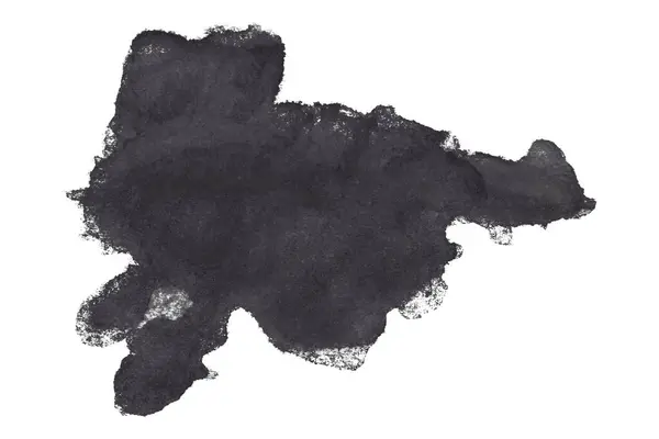 Schwarz Grauer Aquarellhintergrund Künstlerische Handmalerei Isoliert Auf Weißem Hintergrund — Stockfoto