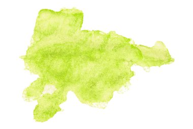 yeşil suluboya arka plan. Sanatsal el boyası. beyaz arkaplanda izole