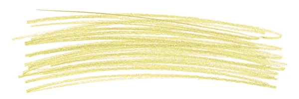 Leichte Gelbe Bleistiftstriche Isoliert Auf Weißem Hintergrund — Stockfoto