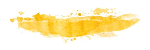 Κίτρινο Φόντο Υδατογραφία Καλλιτεχνική Μπογιά Χεριών Απομονωμένο Λευκό Φόντο — Φωτογραφία Αρχείου