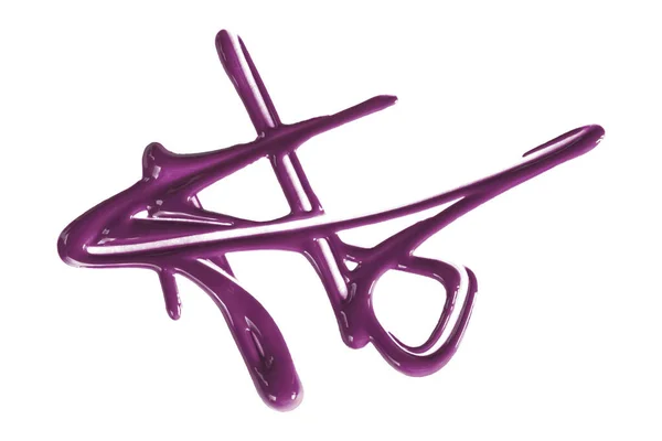 Acuarela Púrpura Profundo Gotas Zigzag Aislado Sobre Fondo Blanco —  Fotos de Stock