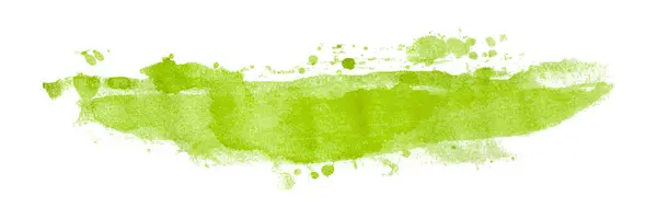 Yeşil Suluboya Arka Plan Sanatsal Boyası Beyaz Arkaplanda Izole — Stok fotoğraf