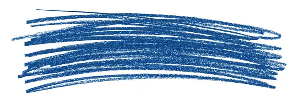蓝色铅笔笔划 白色背景隔离 — 图库照片