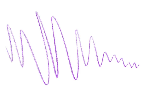 紫色铅笔笔划 白色背景隔离 — 图库照片