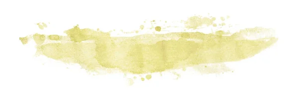 Açık Sarı Suluboya Arka Plan Sanatsal Boyası Beyaz Arkaplanda Izole — Stok fotoğraf