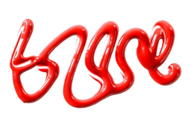 beyaz arkaplanda kırmızı suluboya damla zigzag izole