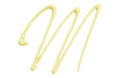 Açık sarı suluboya damlaları beyaz arkaplanda izole edilmiş zigzag.