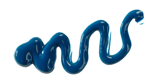 Blaues Aquarell Tropfen Zickzack Isoliert Auf Weißem Hintergrund — Stockfoto