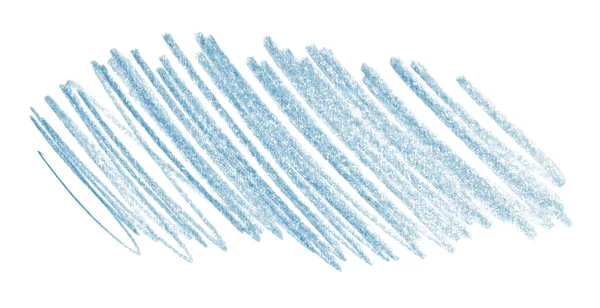 Pinceladas Lápis Azul Claro Isoladas Fundo Branco — Fotografia de Stock
