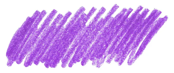 Crayon Violet Traits Isolés Sur Fond Blanc — Photo