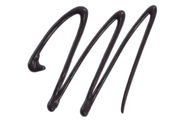 Suluboya siyah gri damla zigzag beyaz arkaplanda izole edildi.