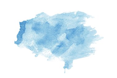 Açık mavi suluboya arka plan. Sanatsal el boyası. beyaz arkaplanda izole