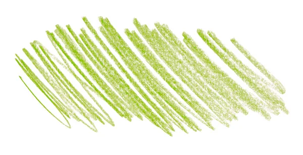 白い背景に隔離された緑の鉛筆のストローク — ストック写真