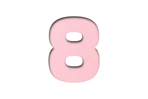 ピンクの Confetti フォント番号 白い背景で隔離された — ストック写真