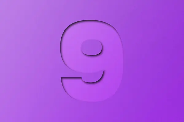 Фиолетовый Конфетти Шрифт Номер Изолирован Фиолетовом Фоне — стоковое фото