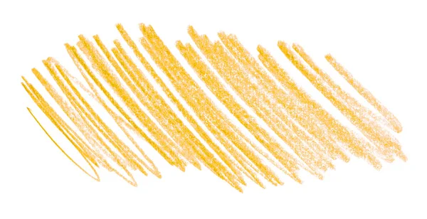 Gelbe Bleistiftstriche Isoliert Auf Weißem Hintergrund — Stockfoto