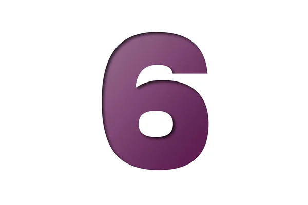 白色背景上孤立的深紫色Confetti字体6号 — 图库照片