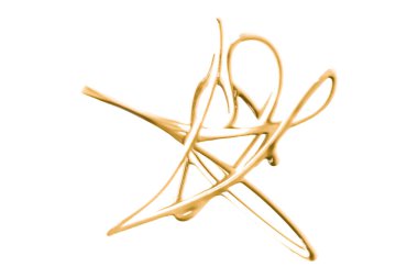 Turuncu suluboya damla zigzag beyaz arkaplanda izole.