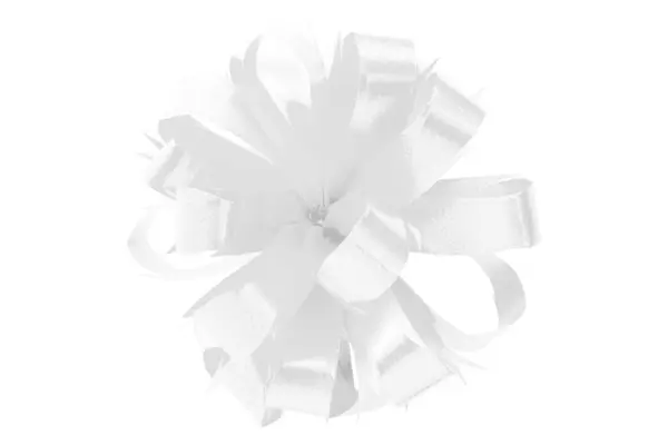 Біла Подарункова Стрічка Ізольована Білому Фоні — стокове фото
