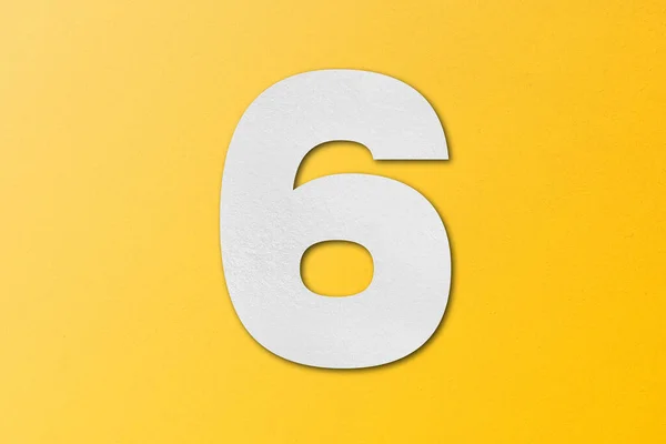 White Paper Font Number Isolated Yellow Background — Stock Photo, Image