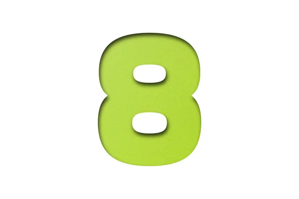 Πράσινη Γραμματοσειρά Κομφετί Αριθμός Που Απομονώνεται Λευκό Φόντο — Φωτογραφία Αρχείου