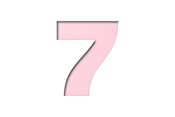 Polices Pink Confetti Numéro Isolées Sur Fond Blanc — Photo