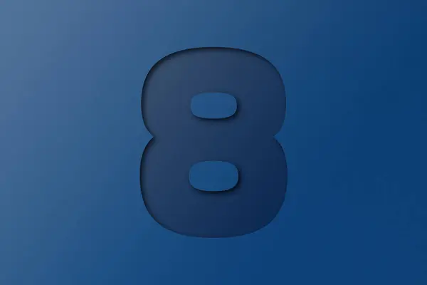 Carattere Carta Blu Numero Isolato Sfondo Blu — Foto Stock