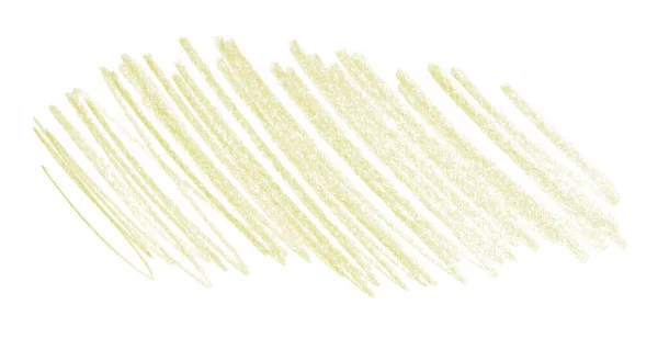 Világossárga Ceruza Stroke Izolált Fehér Alapon — Stock Fotó