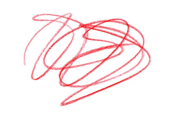Beyaz Arkaplanda Kırmızı Kalem Darbeleri Izole Edildi — Stok fotoğraf