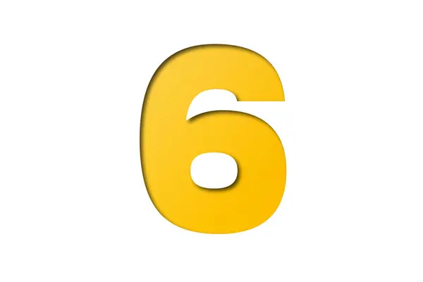 Κίτρινη Γραμματοσειρά Κομφετί Νούμερο Απομονωμένη Λευκό Φόντο — Φωτογραφία Αρχείου