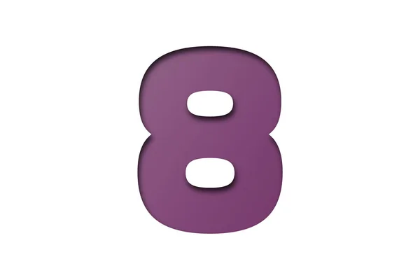 Dark Purple Confetti Font Number Isolado Fundo Branco — Fotografia de Stock