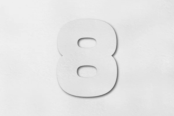 White Paper Font Number Isolated White Background — Stock Photo, Image