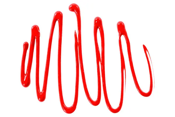 Rotes Aquarell Tropfen Zickzack Isoliert Auf Weißem Hintergrund — Stockfoto