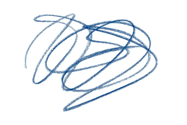 Blue Pencil Strokes Isolated White Background — Stock Photo, Image