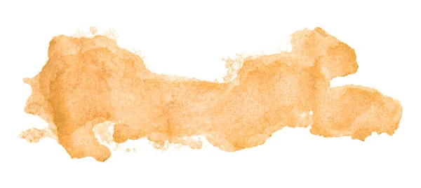 橙色水彩画背景 艺术风格的手绘 在白色背景下隔离 — 图库照片