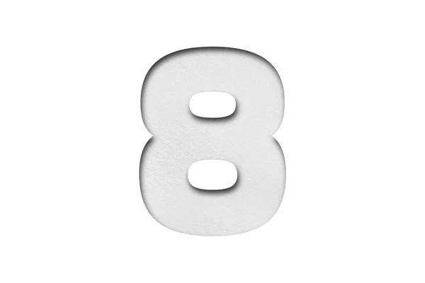 White Paper Font Number Isolated White Background — Stock Photo, Image