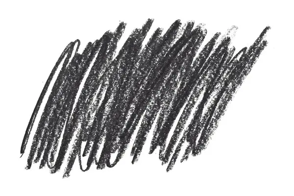 Crayon Noir Gris Traits Isolés Sur Fond Blanc — Photo