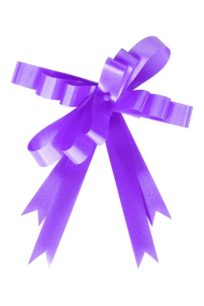 白い背景で隔離紫ギフト リボン — ストック写真