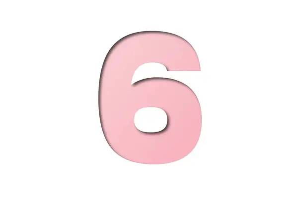 Pink Confetti Fuente Número Aislado Sobre Fondo Blanco — Foto de Stock