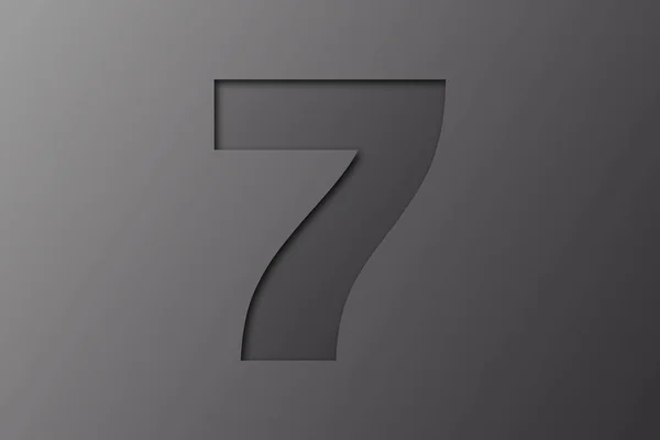 黒い背景で隔離された黒いペーパー フォント番号7 — ストック写真