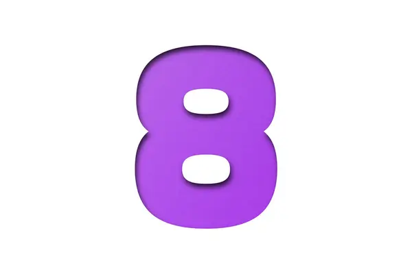 ホワイトバックグラウンドで単離された紫の Confetti フォント番号 — ストック写真